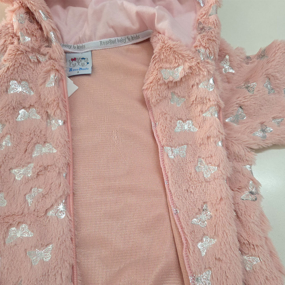 Casaco Infantil Menina em Fleece Borboletas - Rosebud