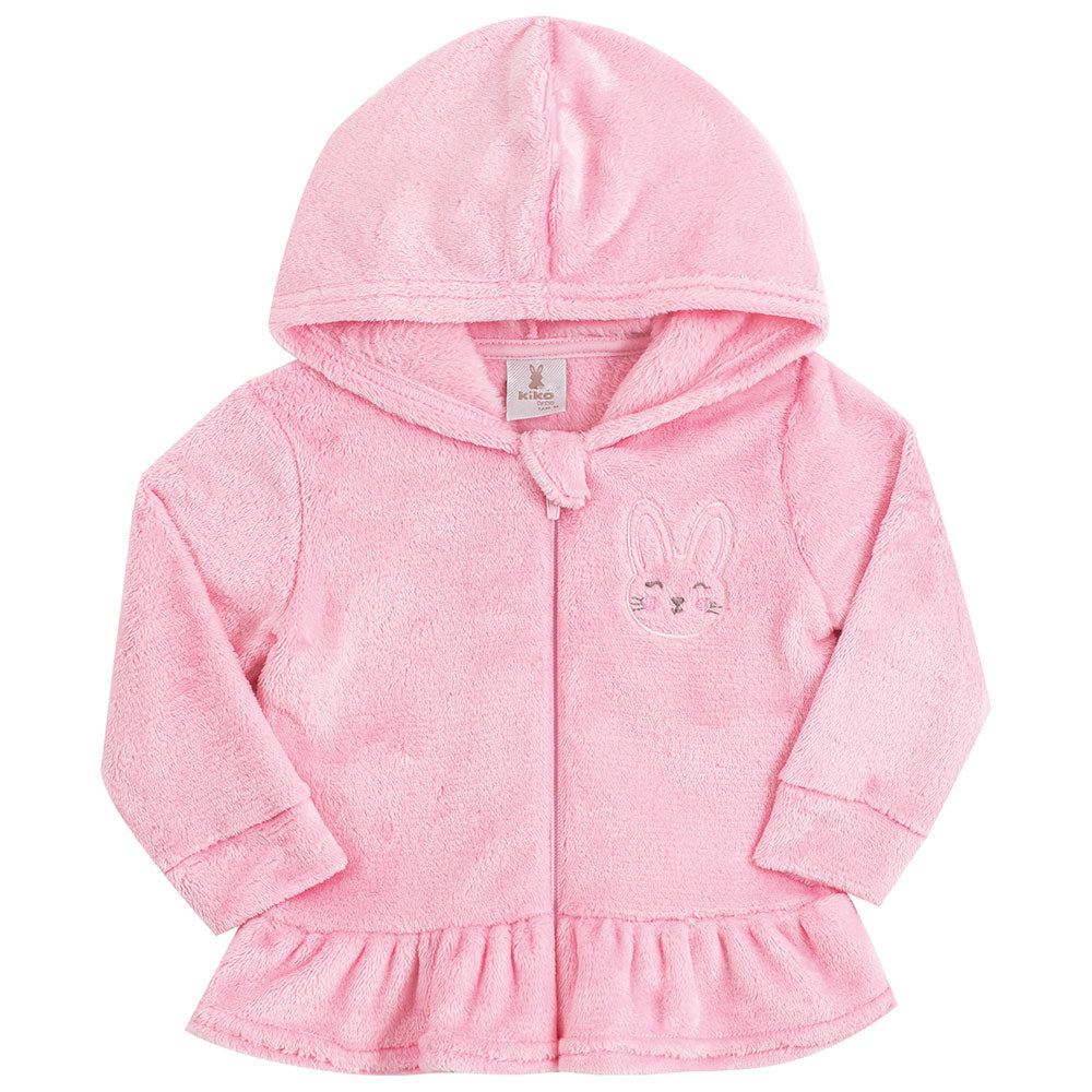 Conjunto Bebê Menina Jaqueta e Calça em Fleece - Kiko Baby