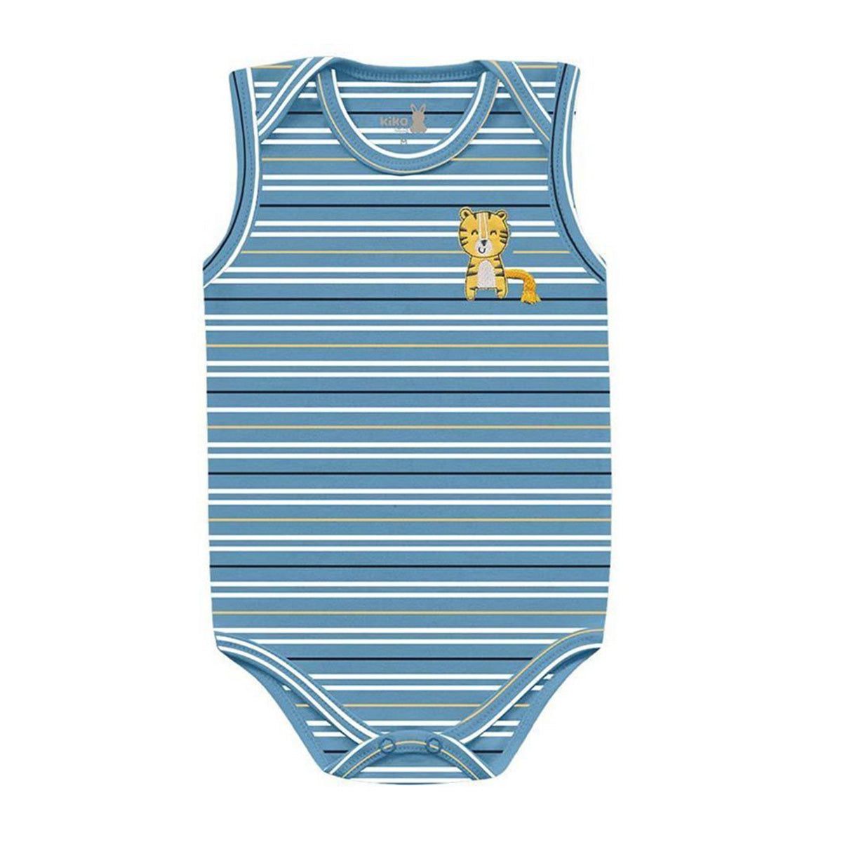 Body Regata Bebê Menino Listrado Tigre - Kiko Baby
