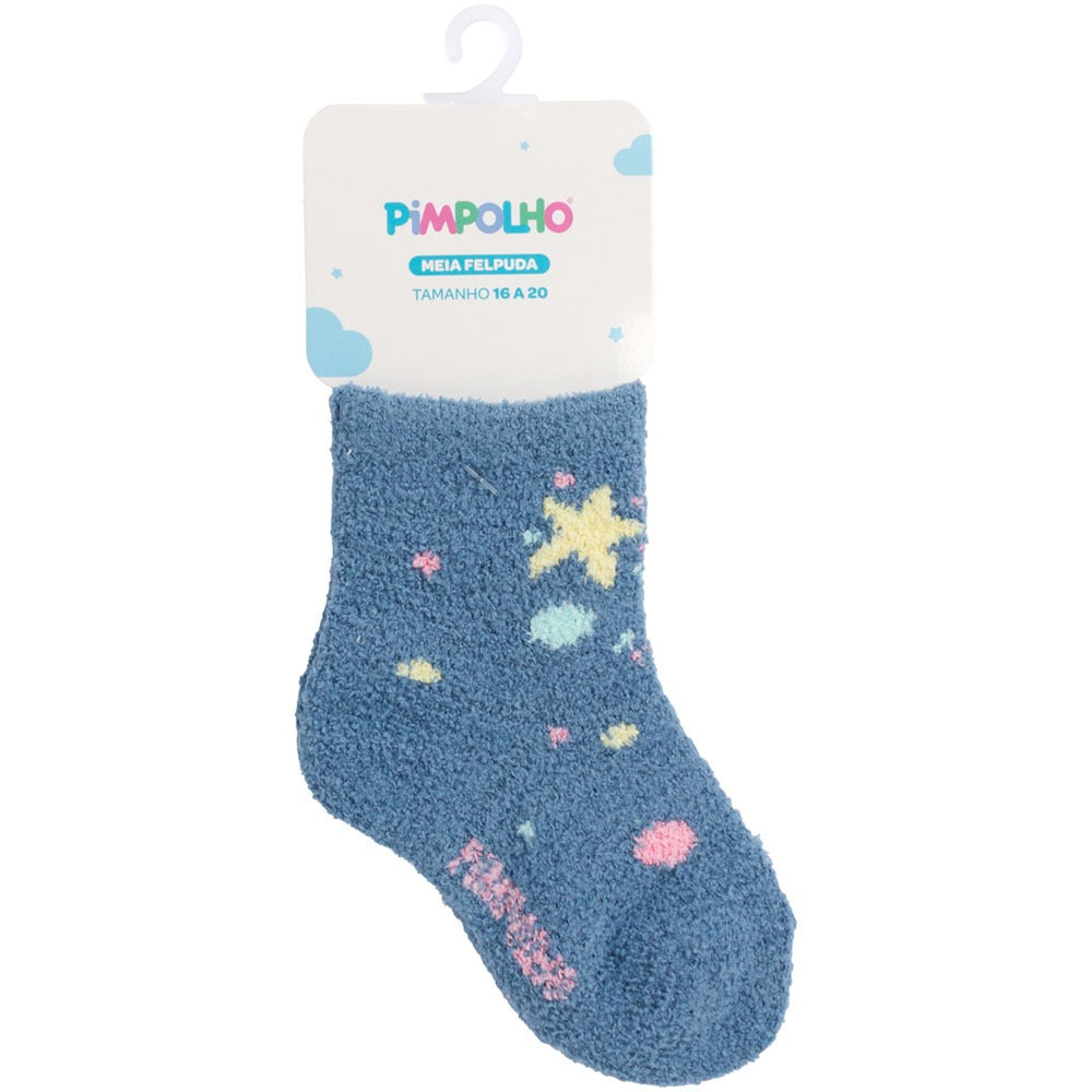 Meia Felpuda Bebê Menina 16-20 Estrelas - Pimpolho