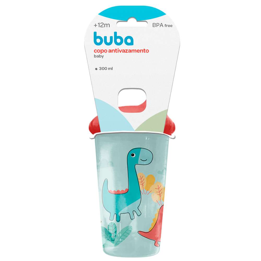 Copo de Transição Bebê Antivazamento (12+ Meses) 300ml Dinos - Buba