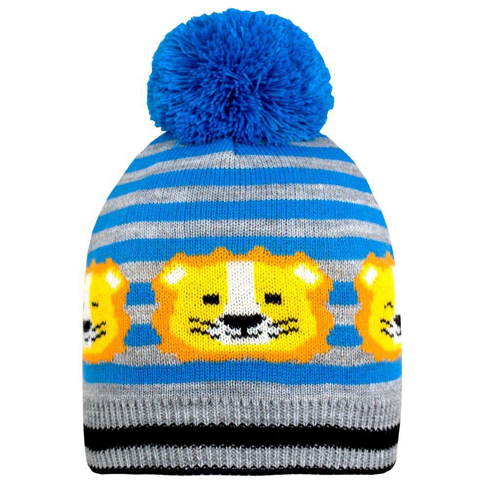 Touca Acrílica Bebê Menino Leão Pompom - Everly