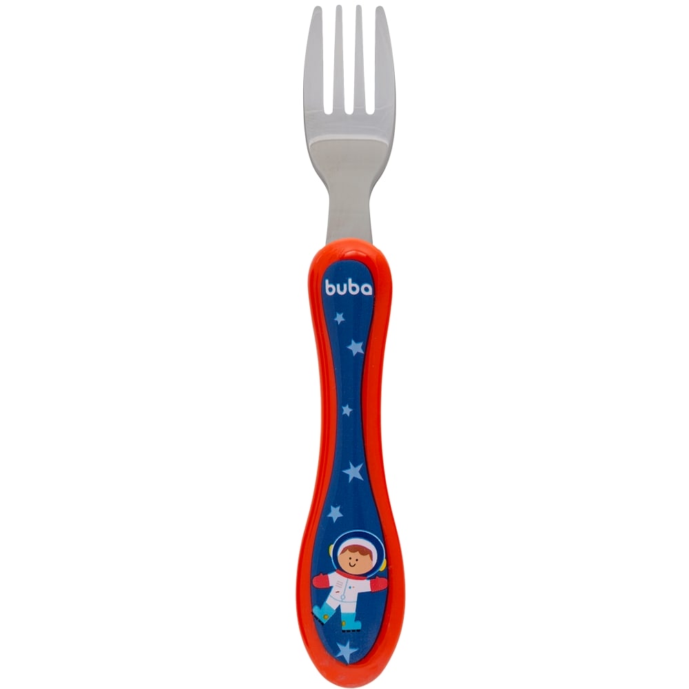 Kit Talher Para Bebê Colher e Garfo Aventuras Astronauta - Buba