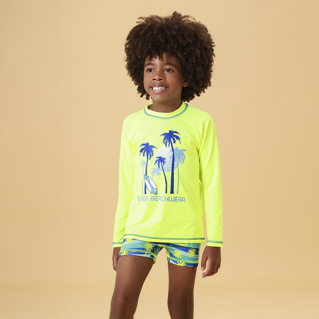 Conjunto Camiseta e Sunga Proteção UV 50+ Tropical - Everly