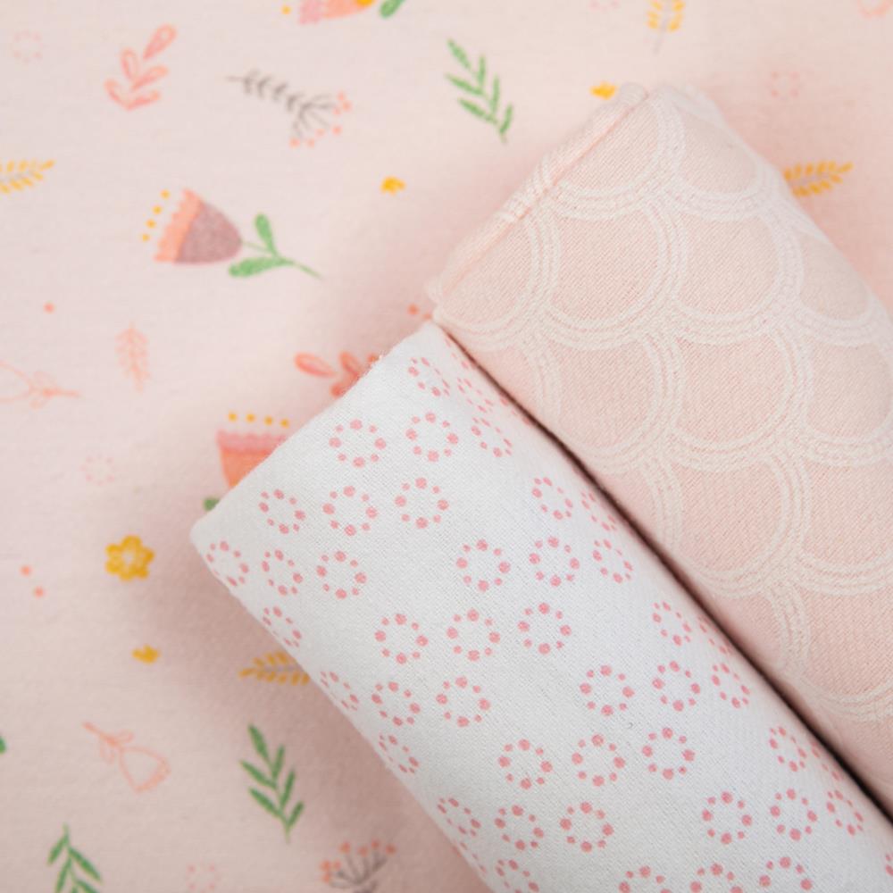 Cueiro Flanelado Estampado 1,0Mx80CM C/3 UN Tulipa - Papi