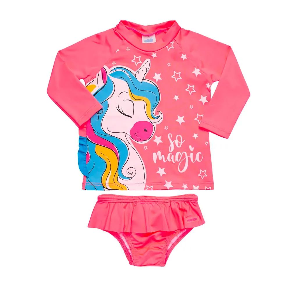 Conjunto Blusa e Calcinha Proteção UV 50+ Unicórnio - Marlan