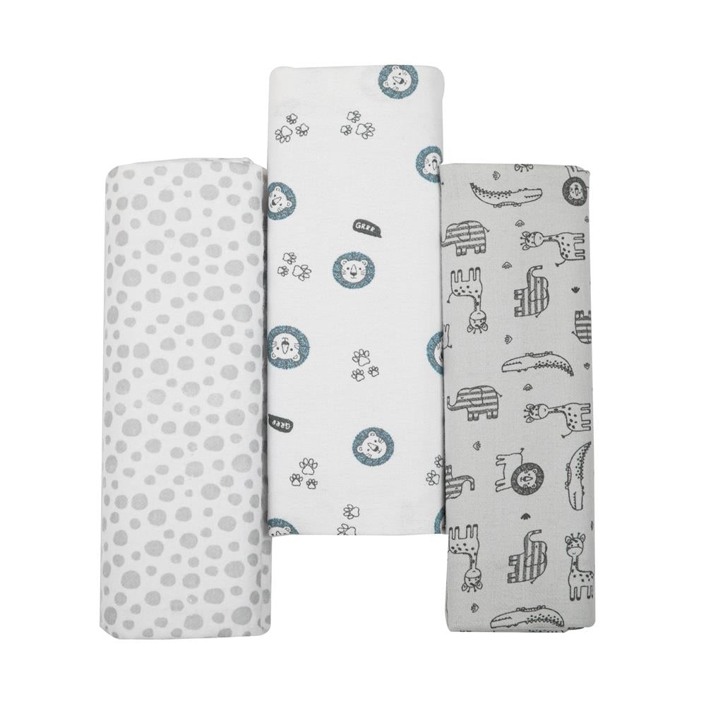 Cueiro Flanelado Estampado 1,0Mx80CM C/3 UN Selva - Papi