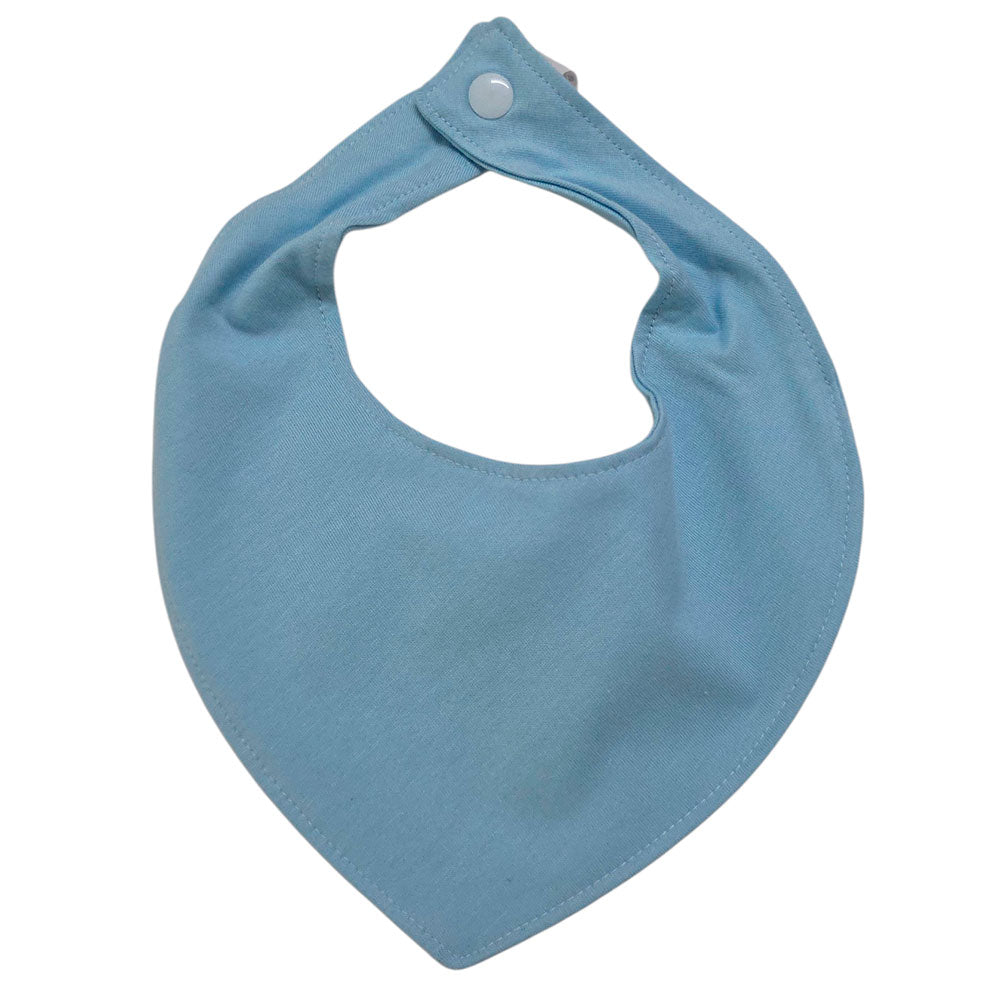 Babador Bandana Impermeável Bebê Liso Azul Bebê