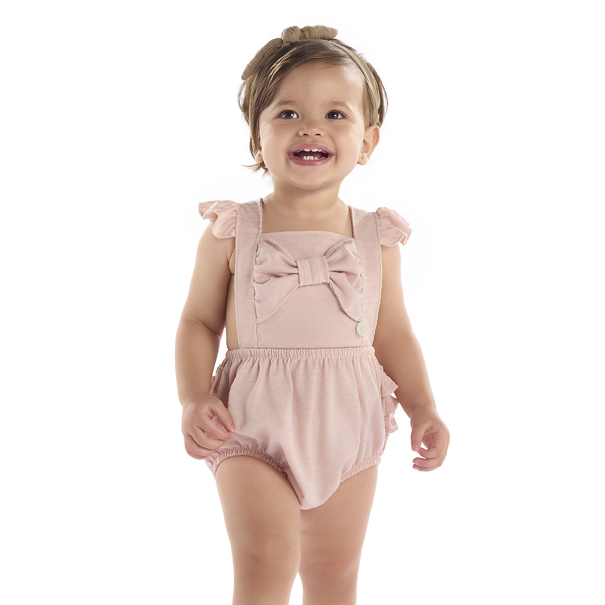 Macaquinho Banho de Sol Bebê Laço e Babados - Kiki Xodó