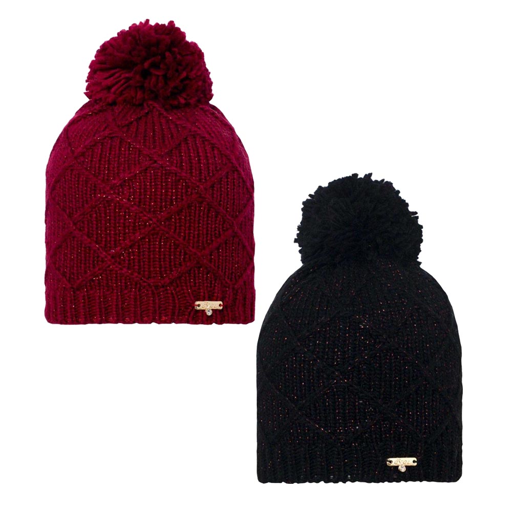 Touca Acrílica Infantil Com Lurex e Pompom - Everly