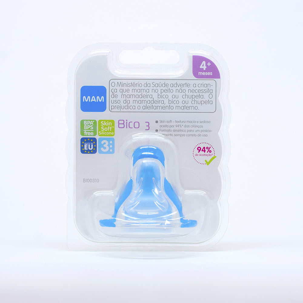Bico Mamadeira nº 3 (Fluxo Rápido) 4+ Meses - MAM