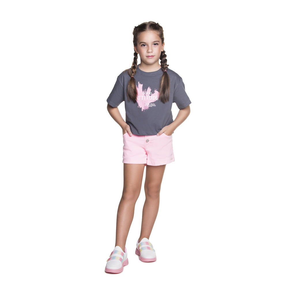 Shorts Infantil Menina Sarja e Jeans Comfort - Have Fun