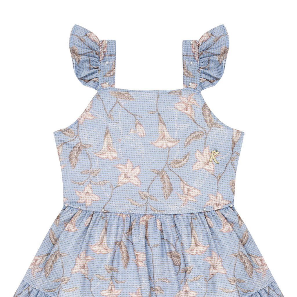 Vestido Floral Laço Infantil - Kiki Xodó