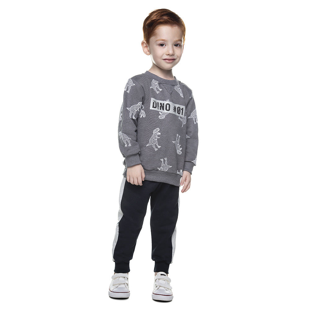 Conjunto infantil Menino Moletom Peluciado Dinos - Have Fun