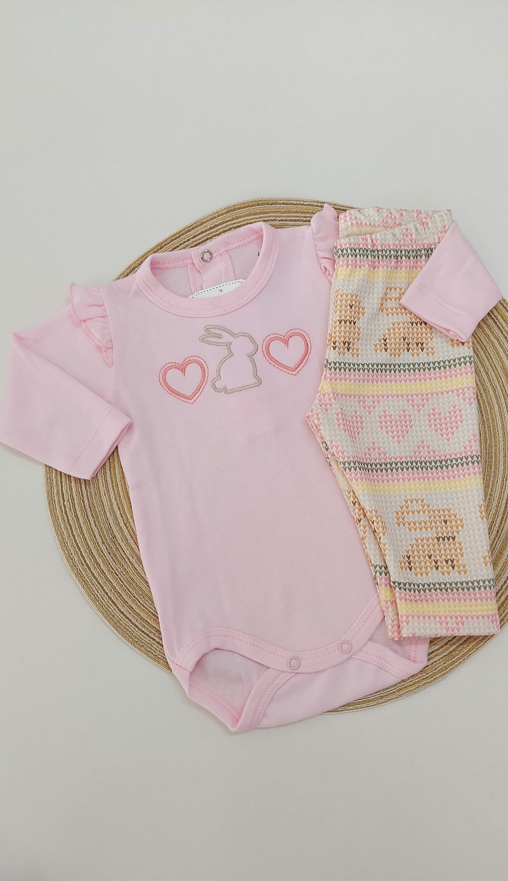Conjunto Bebê Body Manga Longa e Calça Coelha - Tilly Baby