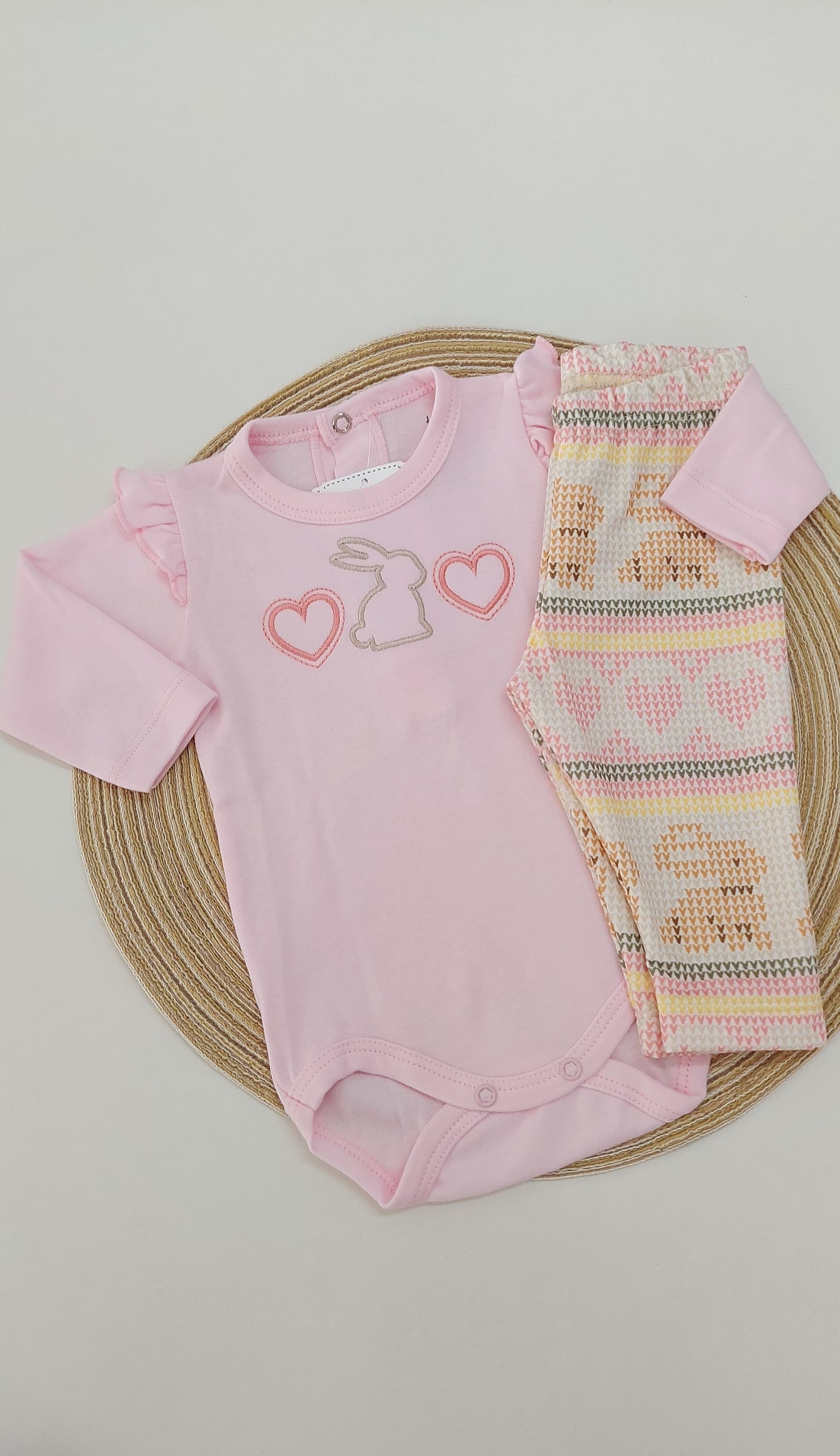 Conjunto Bebê Body Manga Longa e Calça Coelha - Tilly Baby