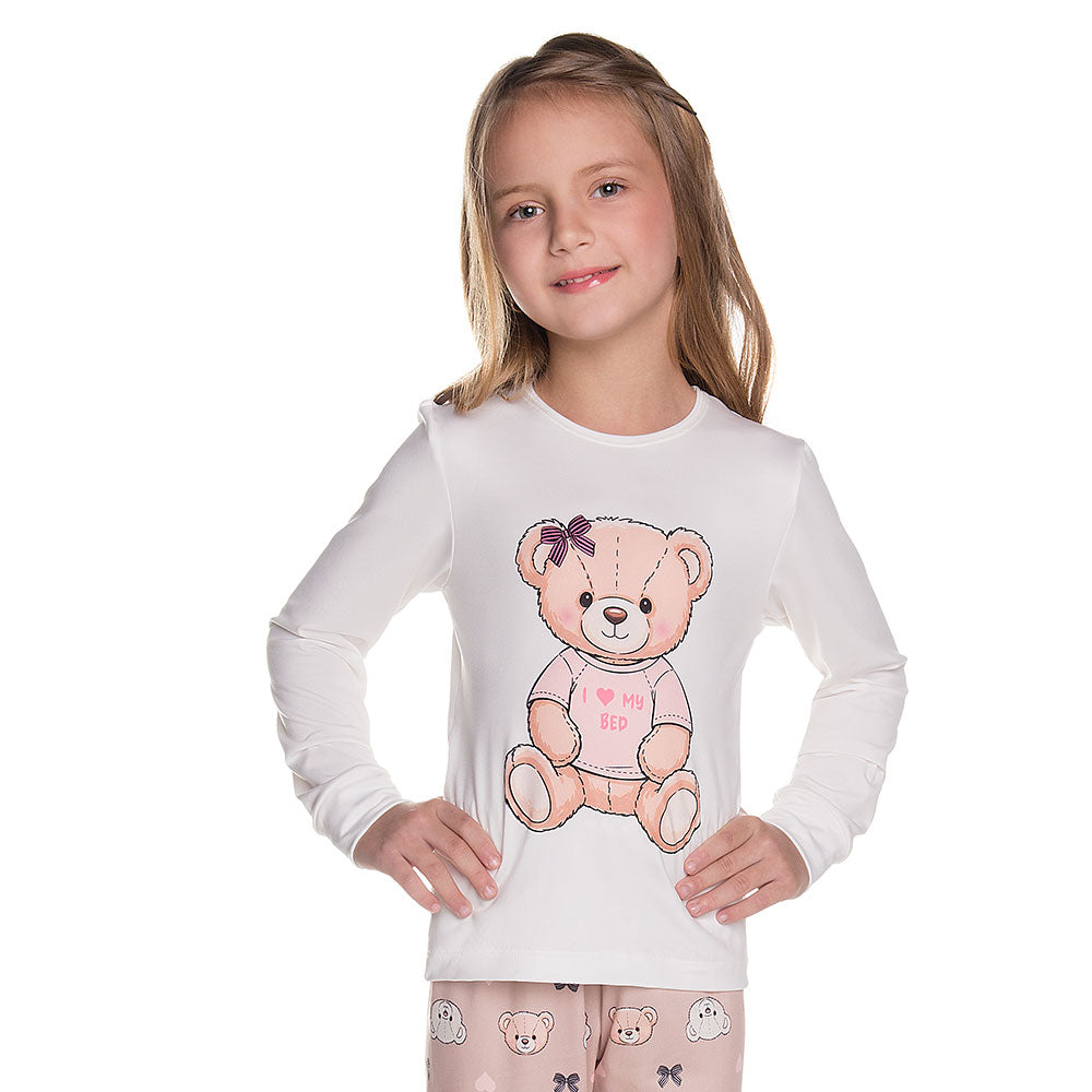 Pijama Infantil Menina Malha Térmica Ursinha - Have Fun