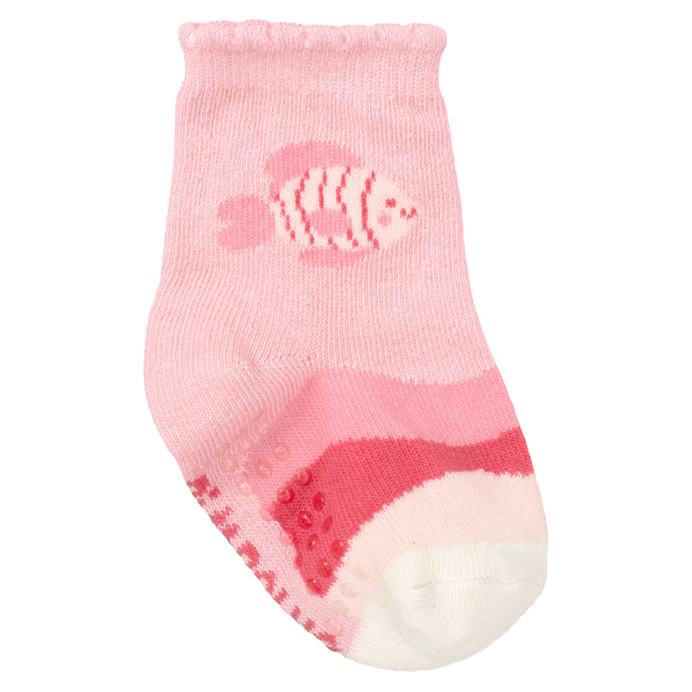 Meia Antiderrapante Bebê Menina 16-20 Peixe - Pimpolho