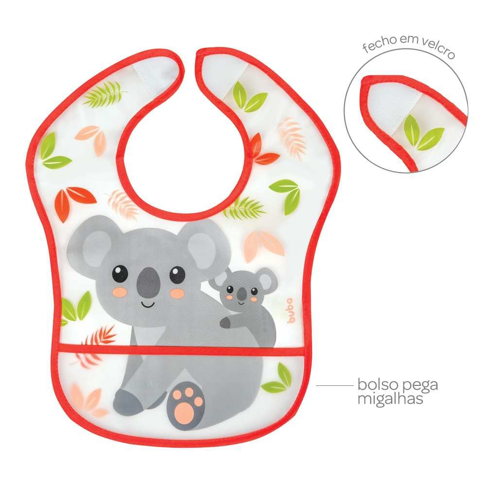 Babador Bebê Impermeável Para Alimentação Coala - Buba