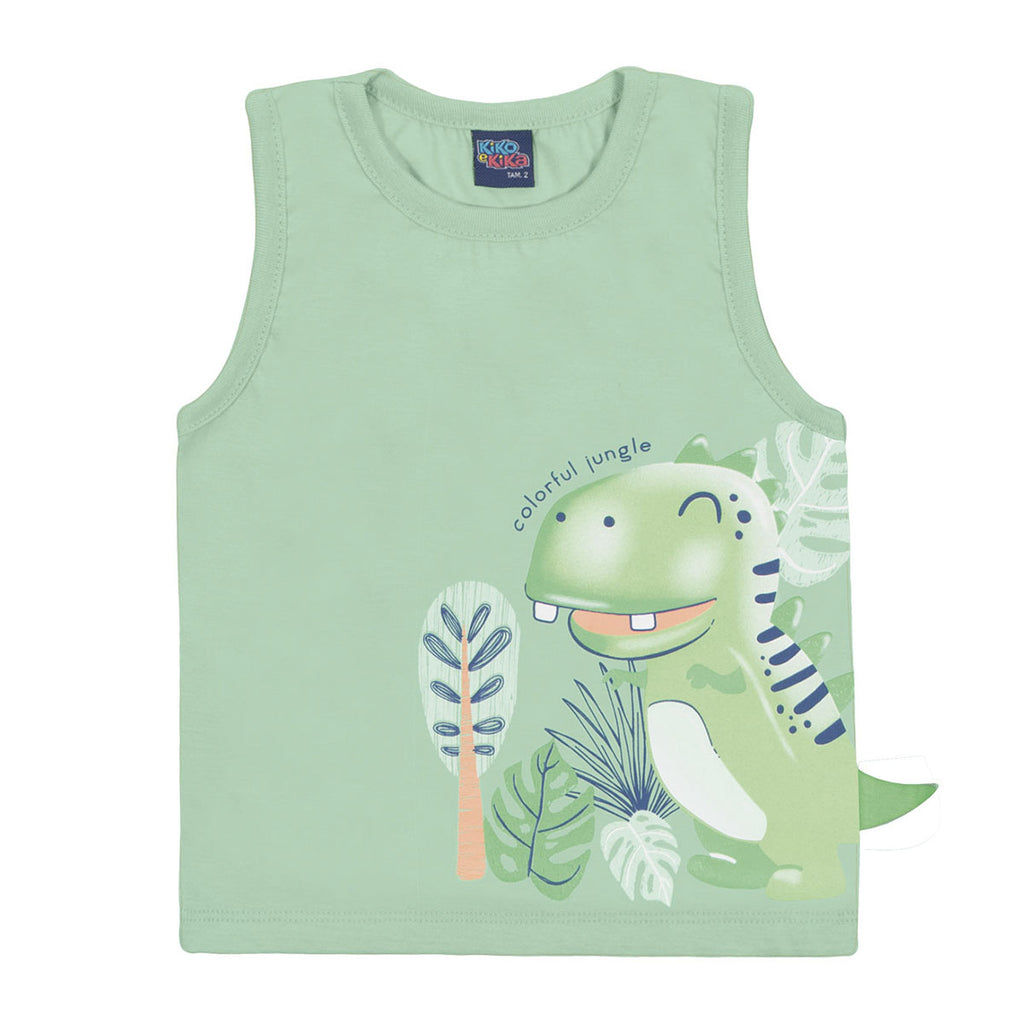 Regata Bebê Infantil Menino Meia Malha Dino - Kiko e Kika