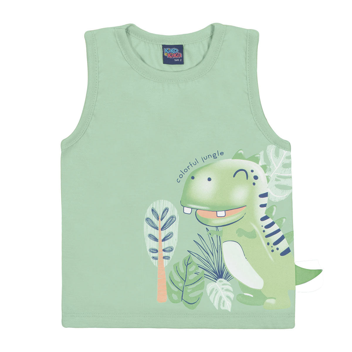 Regata Bebê Infantil Menino Meia Malha Dino - Kiko e Kika