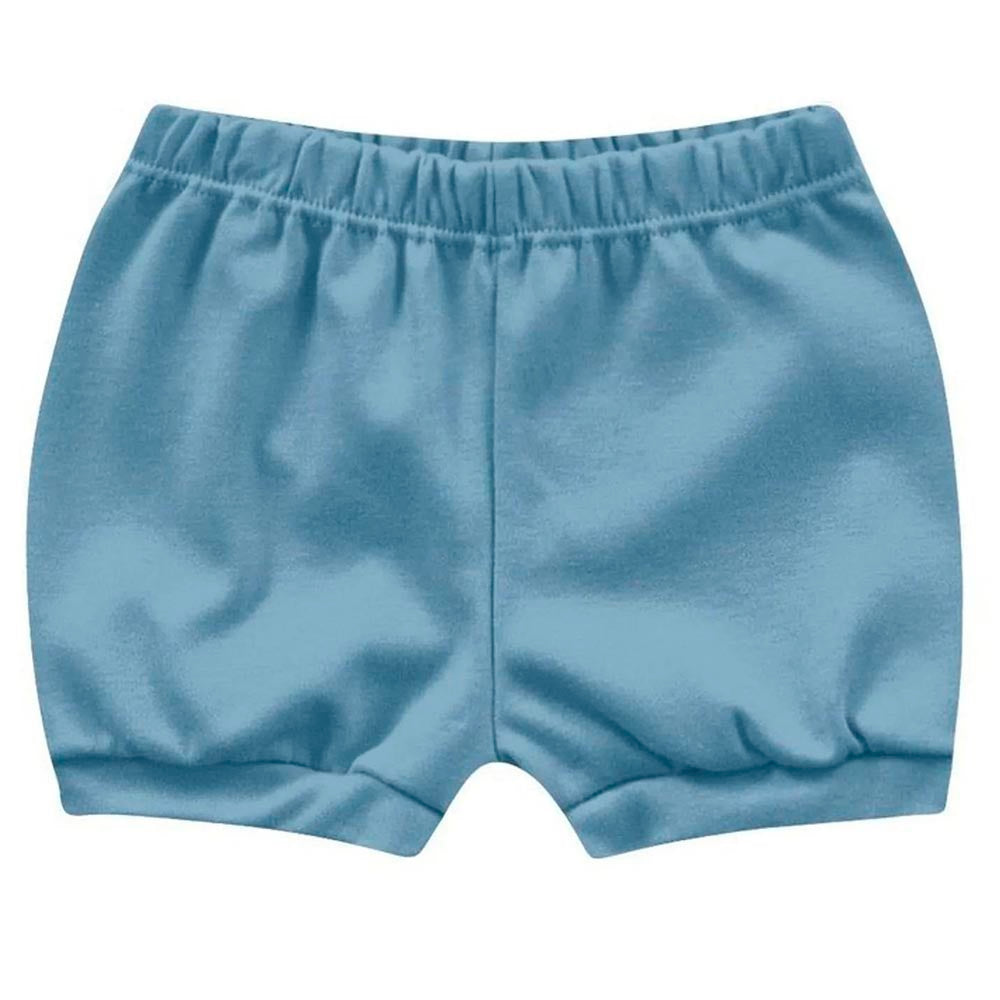 Short Suedine Bebê Menino Liso Azul - Kiko Baby