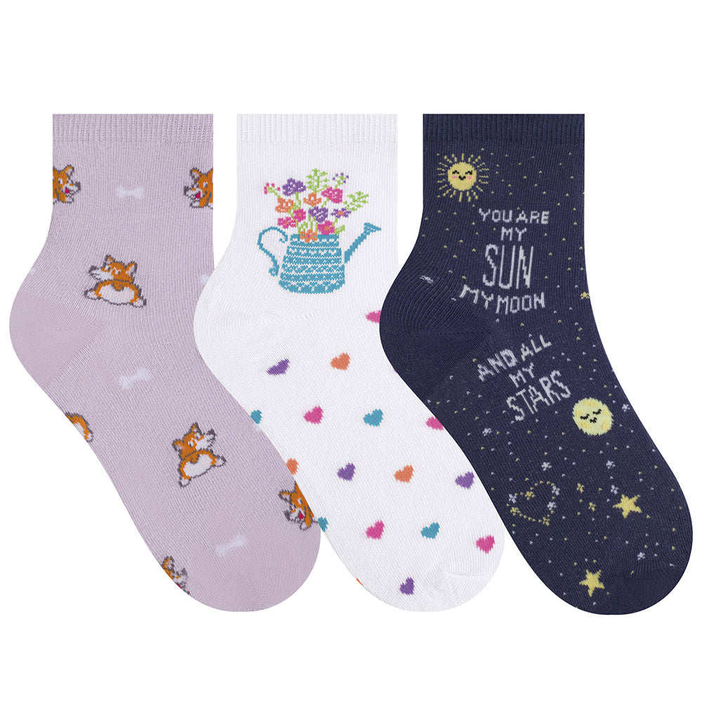 Kit 3 Pares Meia Cano Médio Adulto Feminina Sun - Selene