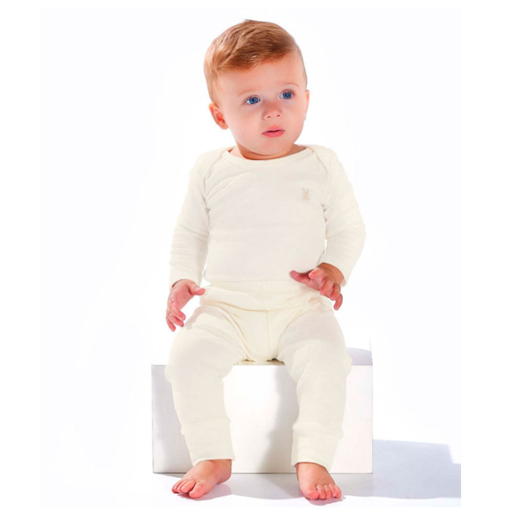 Conjunto Bebê Unissex Body e Calça Suedine Liso - Kiko Baby