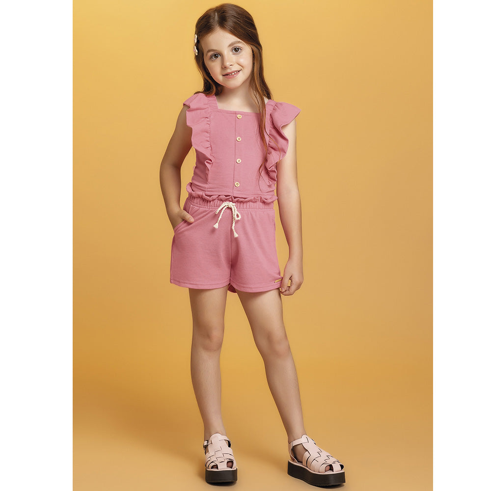 Conjunto Infantil Blusa Cropped e Shorts em Malha - Colorittá