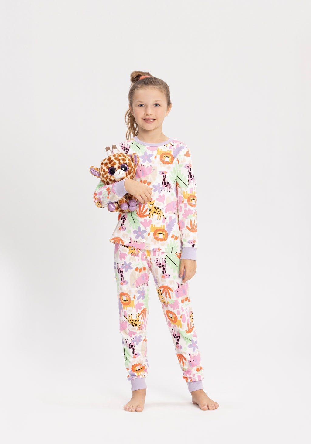 Pijama Infantil Menina Brilha no Escuro Safári - Alakazoo