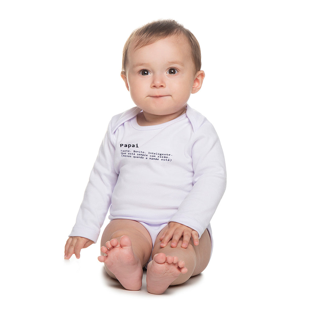 Body Manga Longa Bebê Unissex Frase Papai Mamãe - Have Fun