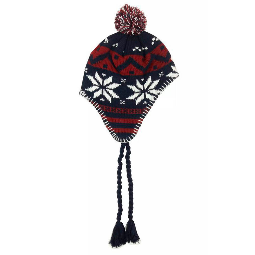 Touca Peruana Estampada Infantil Marinho / Vermelho