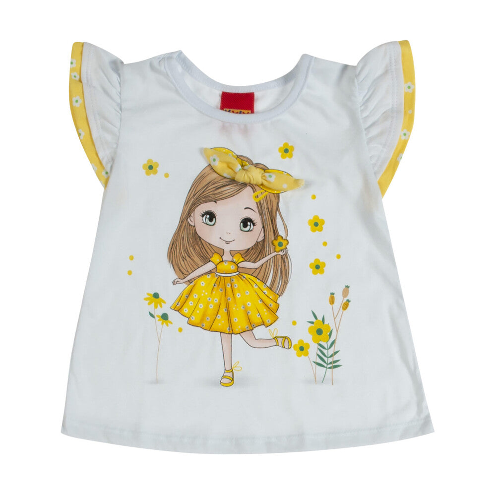 Conjunto Bebê Blusa e Short Menina Flores - Kyly