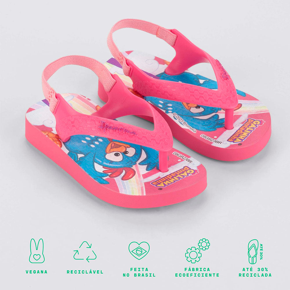 Chinelo de Dedo Menina Baby Galinha Pintadinha Rosa - Ipanema
