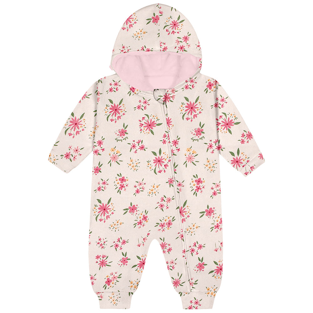 Macacão Com Enchimento Menina Flores - Kiko Baby