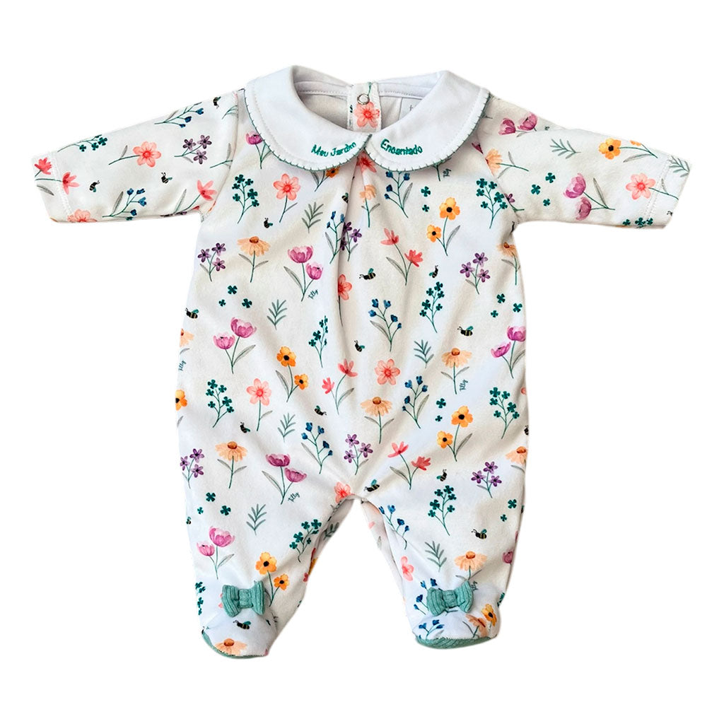 Macacão Bebê Menina Plush Com Gola Jardim Encantado - Tilly Baby