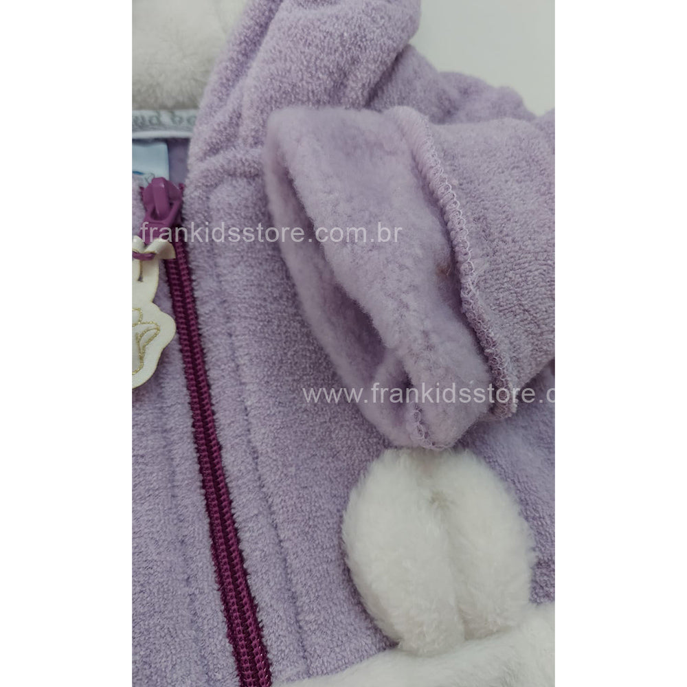Conjunto Bebê Casaco e Calça Soft Glacê Ursinha - Rosebud