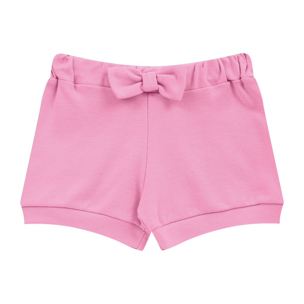 Conjunto Bebê Menina Body Gola Flor e Short Laço - Kiko Baby