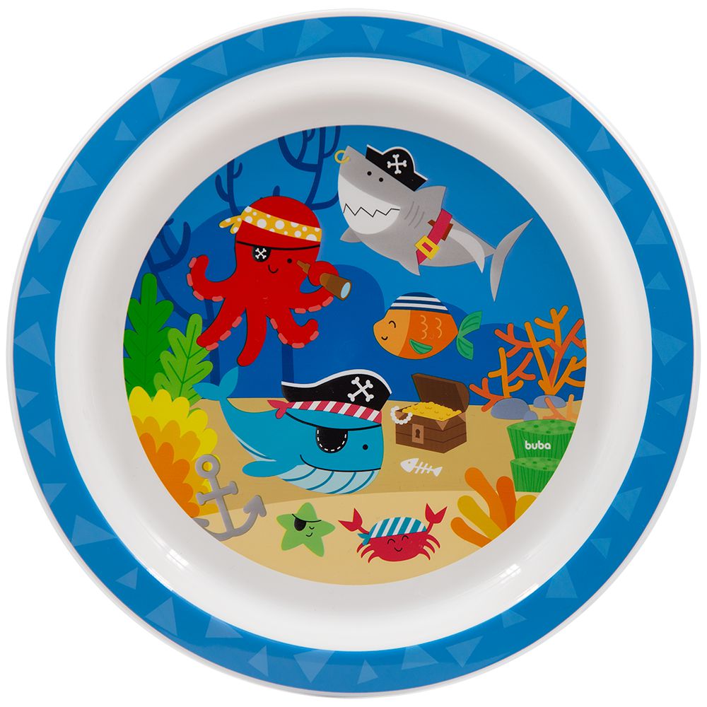 Prato Bebê Infantil Raso Aventuras Pirata - Buba