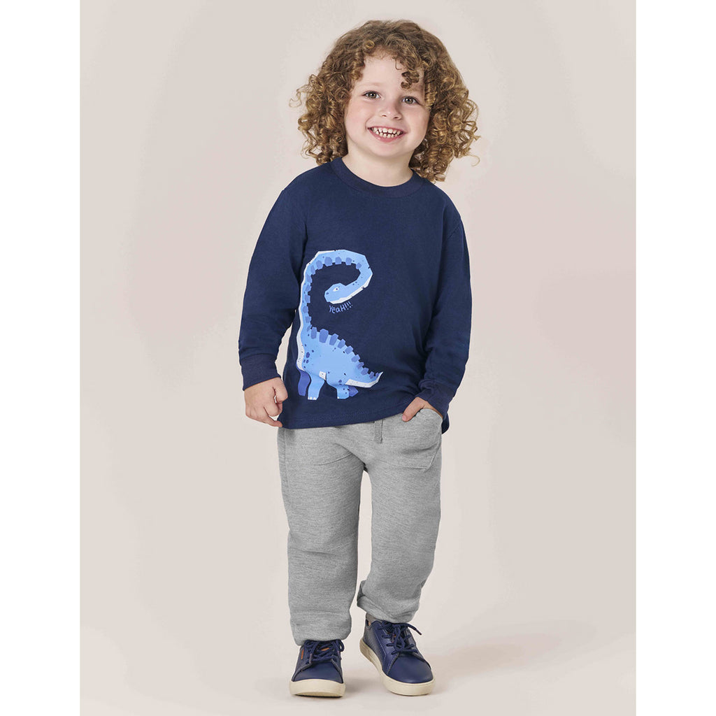 Camiseta Infantil Menino Manga Longa Dino - Kiko e Kika