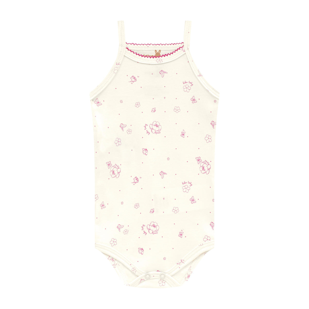 Body Alcinha Regata Bebê Menina Suedine Flores - Kiko Baby