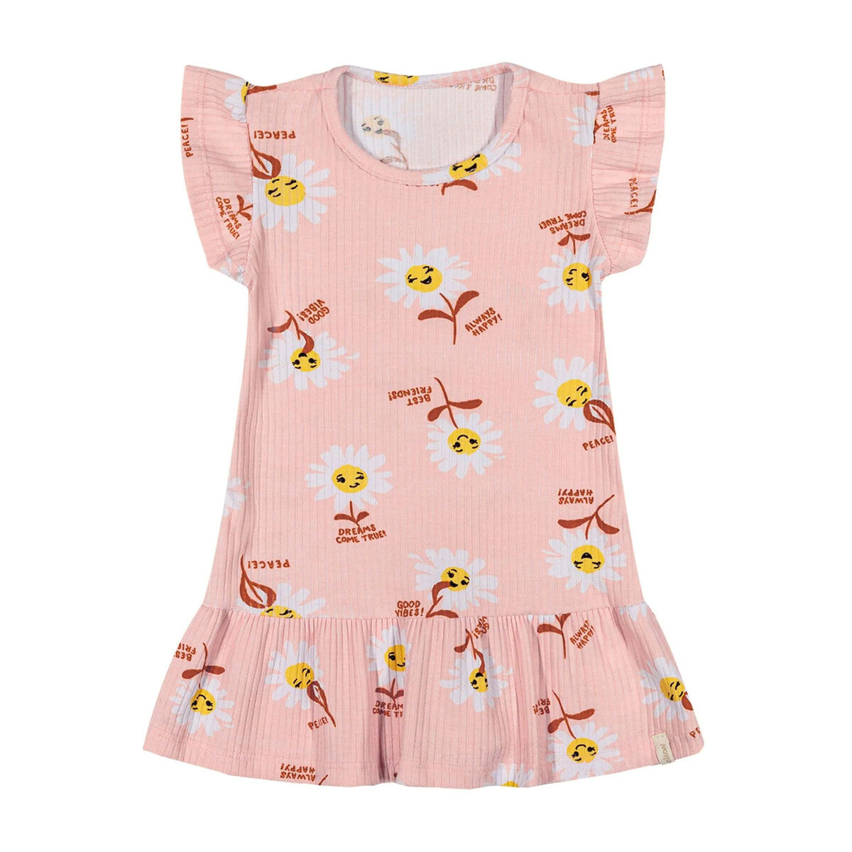 Vestido Canelado Bebê Menina Margaridas - Elian