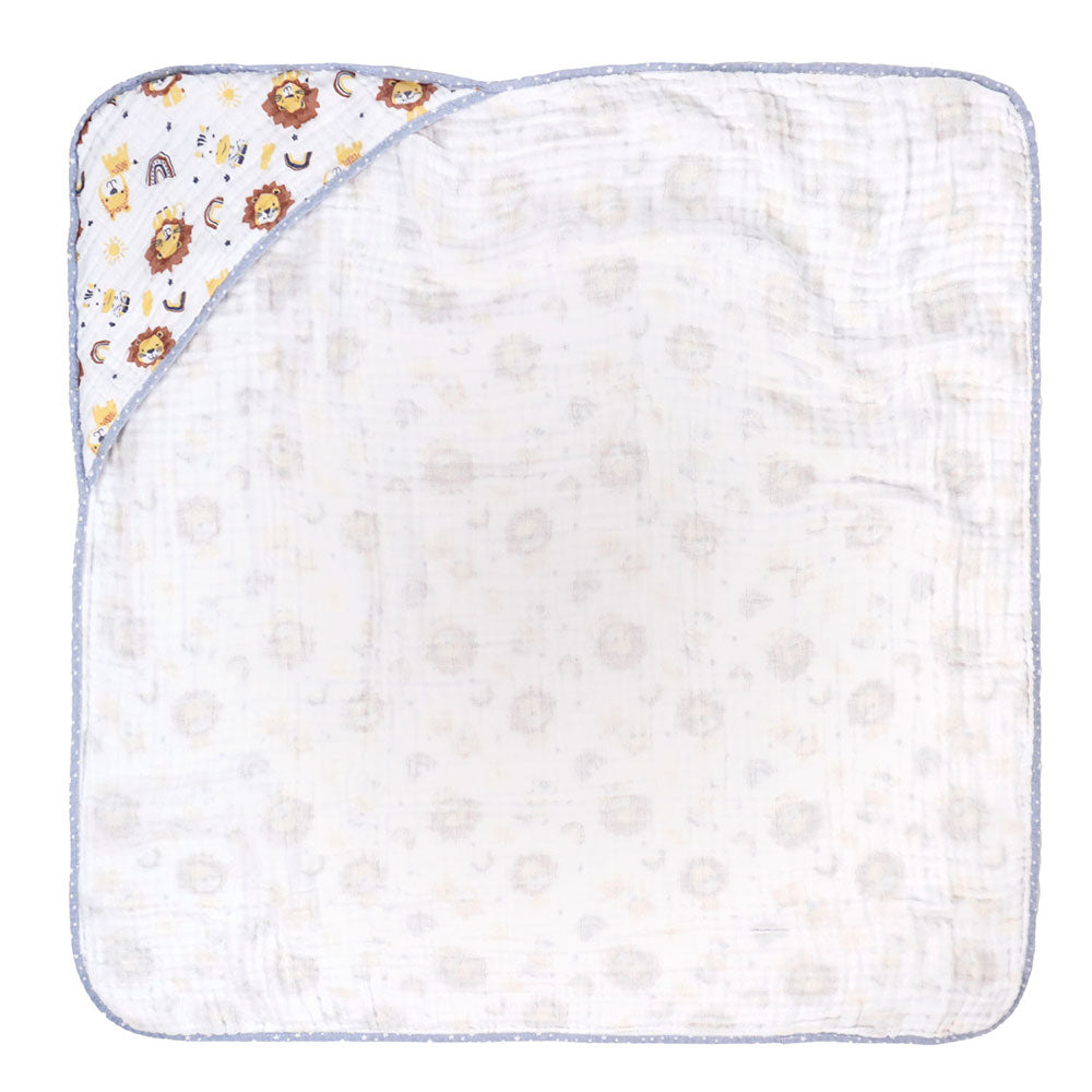 Toalha Soft Com Capuz 70cmX70cm Leão - Baby Joy
