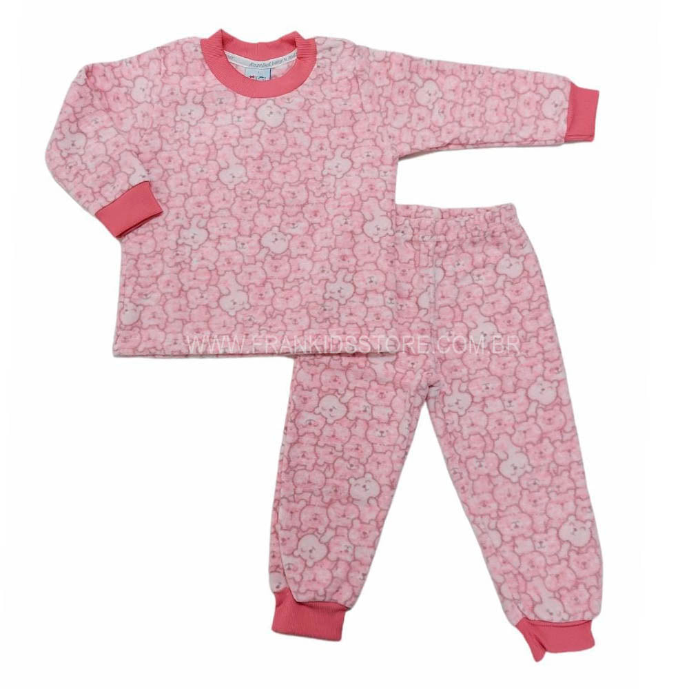 Pijama Soft Estampado Rosa Ursos - Rosebud