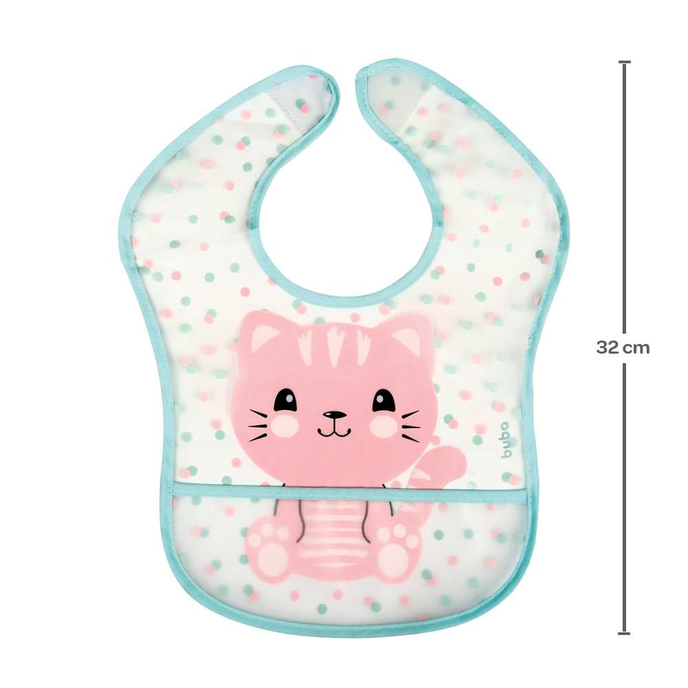 Babador Bebê Impermeável Para Alimentação Gatinha - Buba