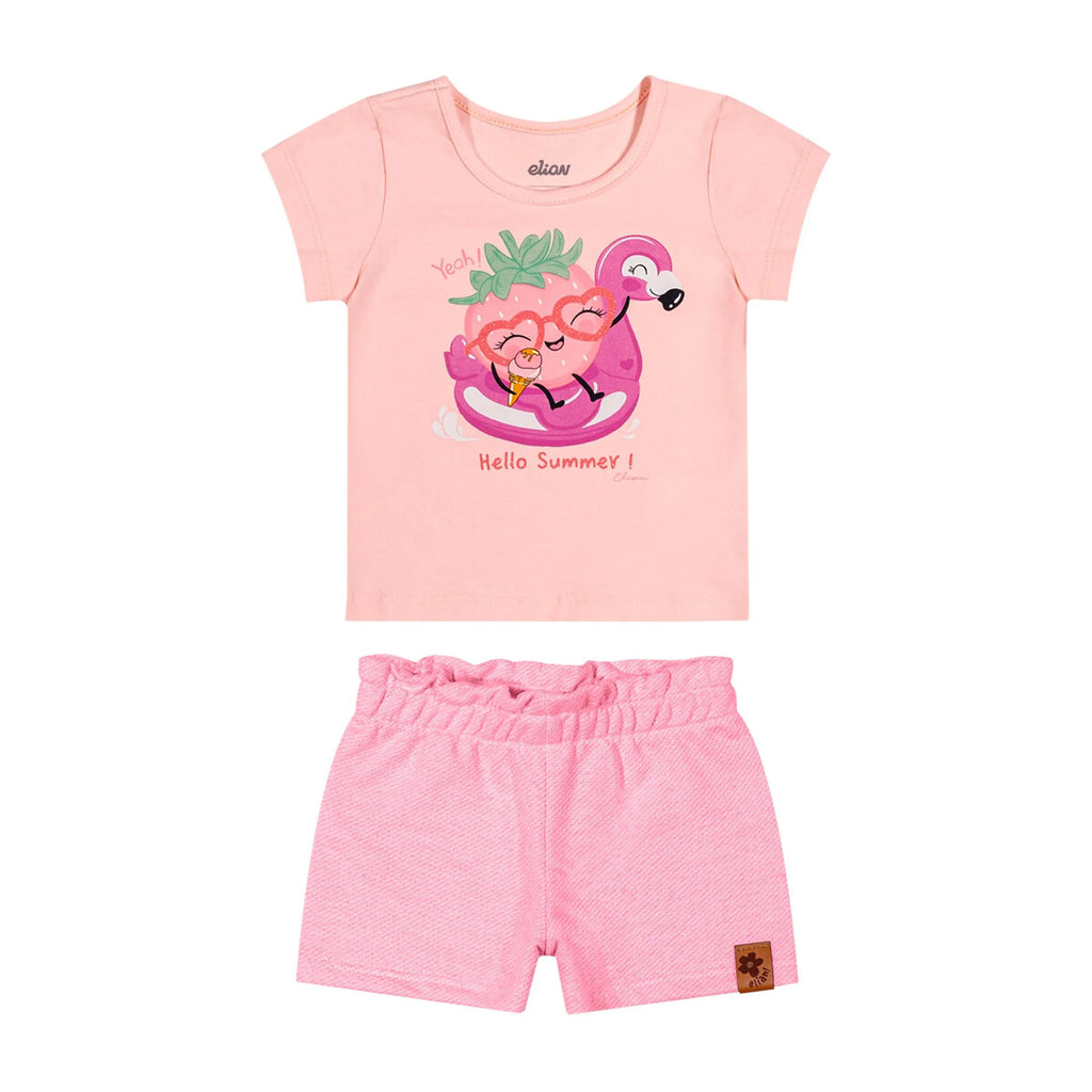 Conjunto Bebê Menina Blusa e Short Frutinha - Elian