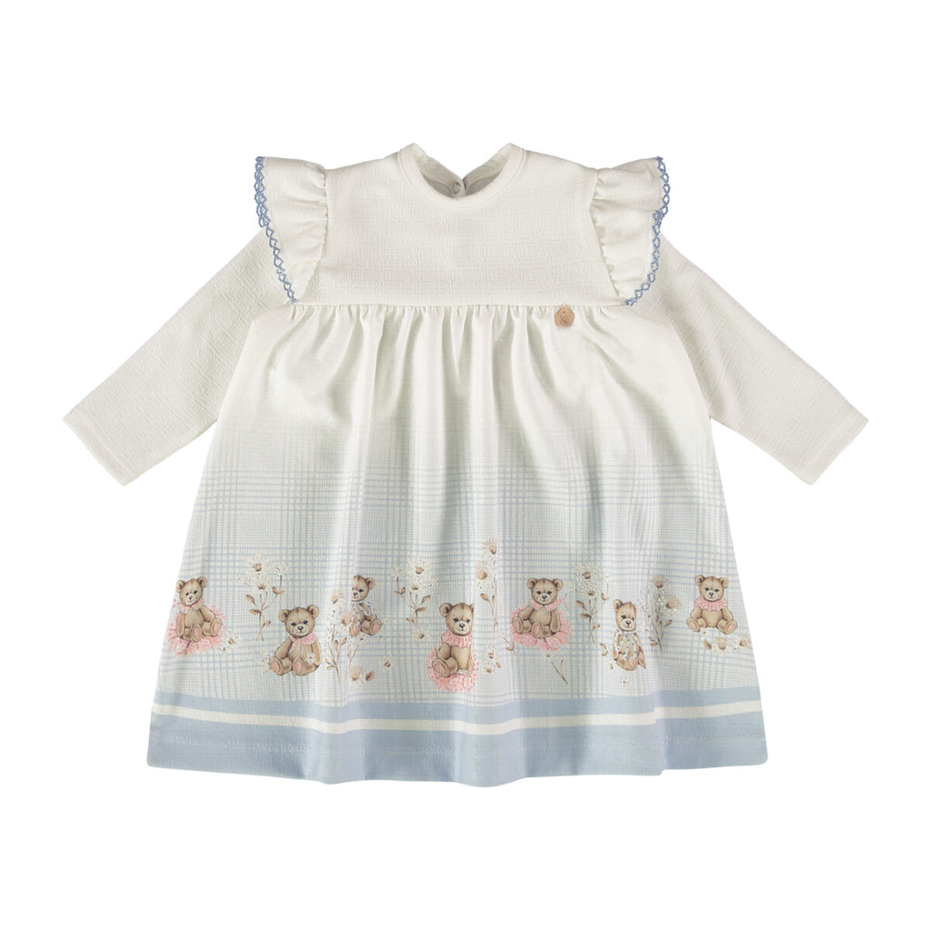 Vestido Bebê Manga Longa Delicado Ursos - Kiki Xodó