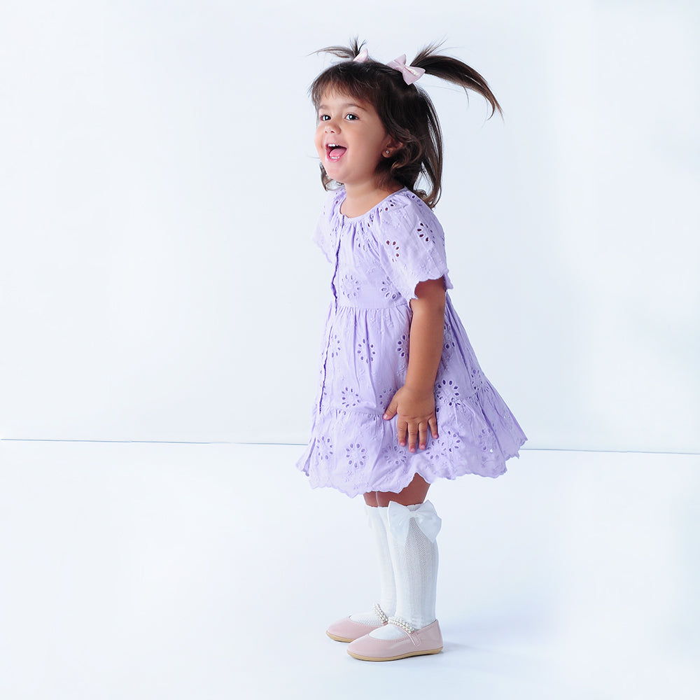 Meia 3/4 Lisa Com Laço Bebê Infantil - Pimpolho