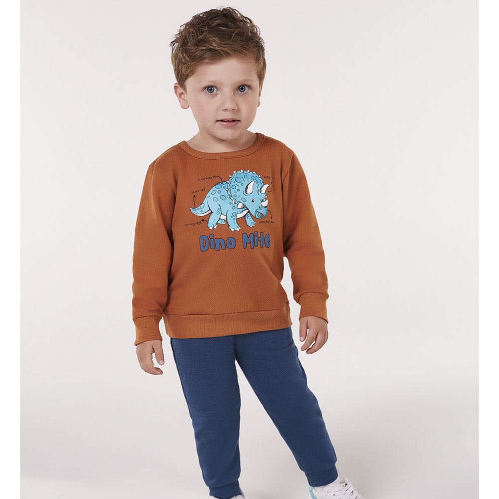 Conjunto Infantil Menino Moletom Peluciado Dino - Kiko e Kika