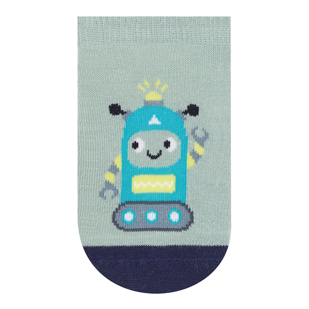 Kit 3 Pares Meia Cano Curto Bebê Menino Robô - Selene
